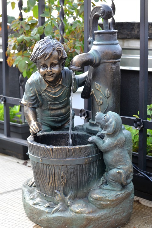 Amazon Boy and Water Pump Fountain with LED Light