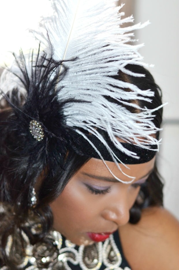 Diy Roaring 20s Flapper Feather Headband Hair Clip - 1920s Flapper Headband Diy