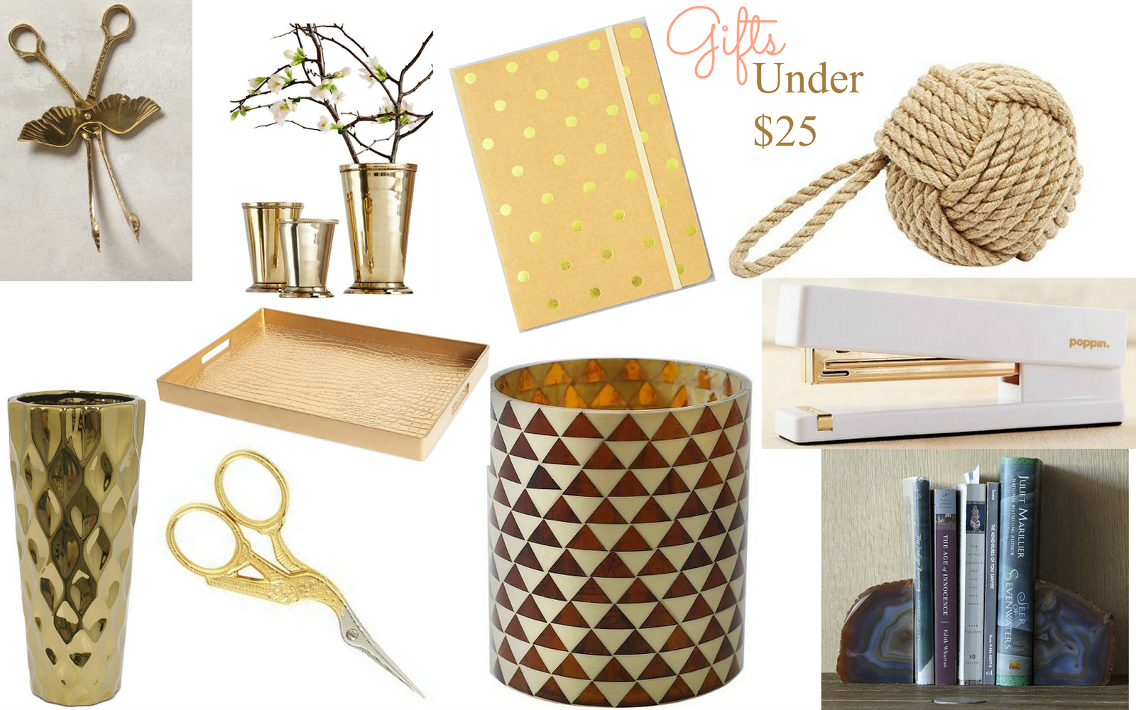 Affordable Gift-giving gifts under $25 for the office+home