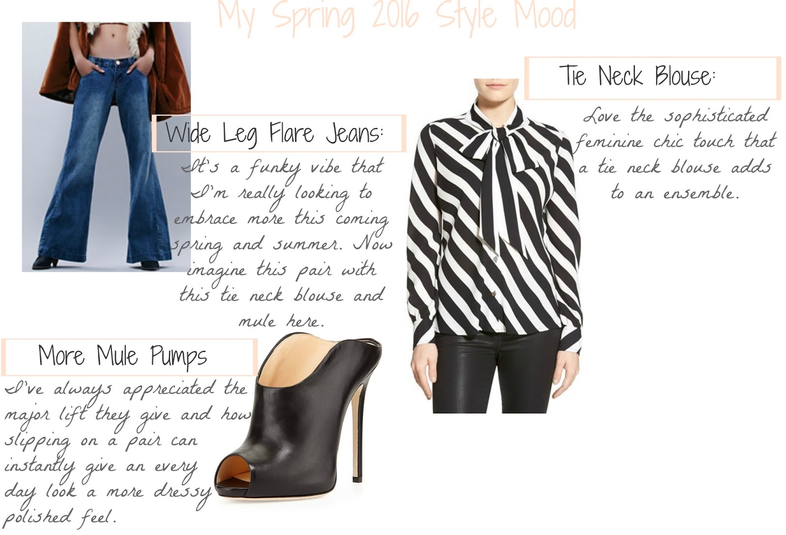 Spring-2016-Fashion-Style-Mood-Flare-Jeans-Tie-Neck-Blouse-Mules-Clogs