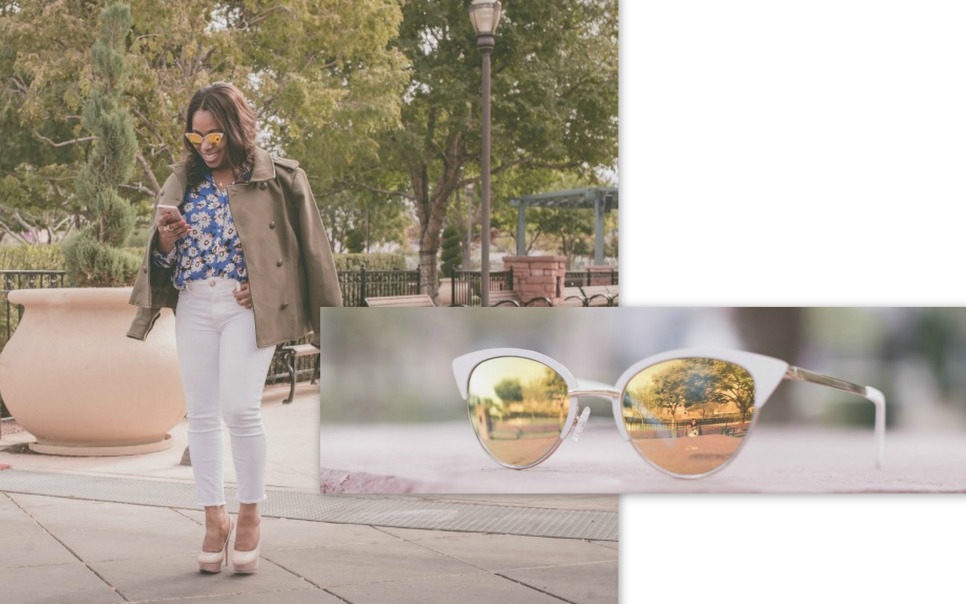 Banana Republic Military Jacket+Floral Dillton Shirt_American Eagle White Fray Ankle Skinny Jeans_Bebe Snakeskin Fold-Over Clutch